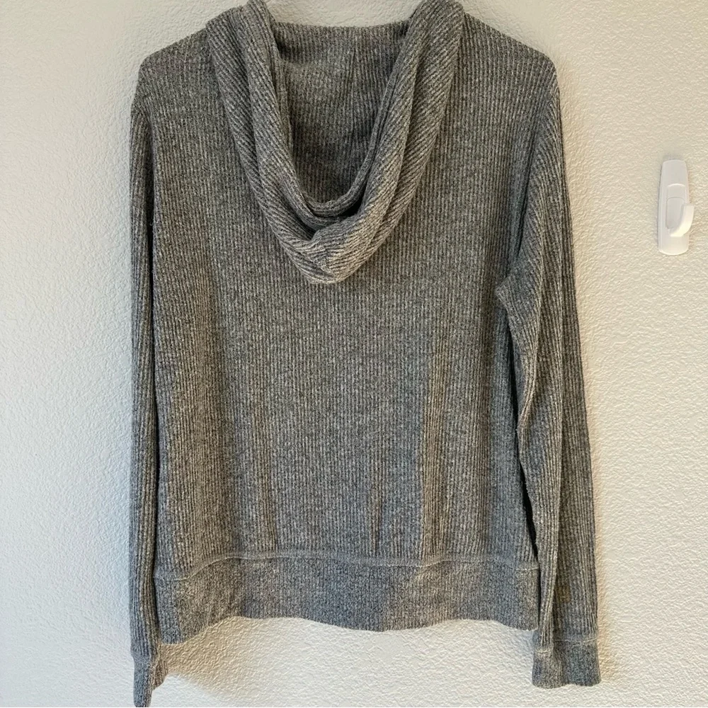 Ocean‎ Drive Gray Ribbed Zip-Up Sweater Small